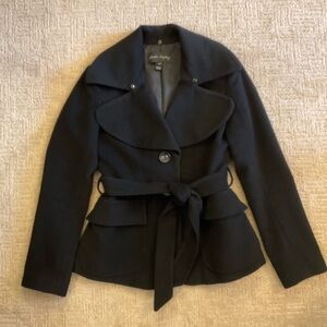 ♣️💕 Sandra Angelozzi Wool Blend Single Breasted Pea Coat Sz 36 S EUC Timeless